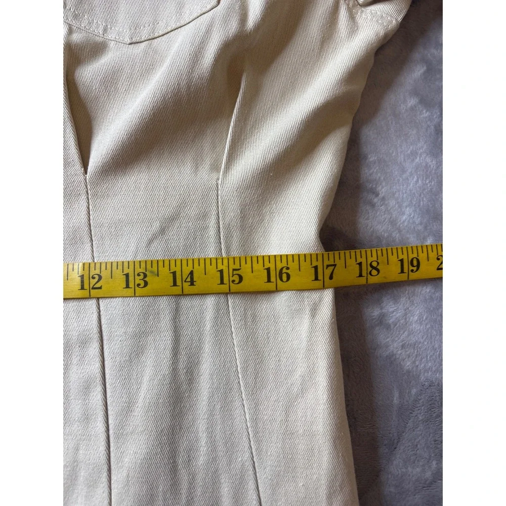 HYFVE Khaki Shirt Dress Long Sleeve Button Down‎ Collared Pockets Womens - Picture 9 of 11